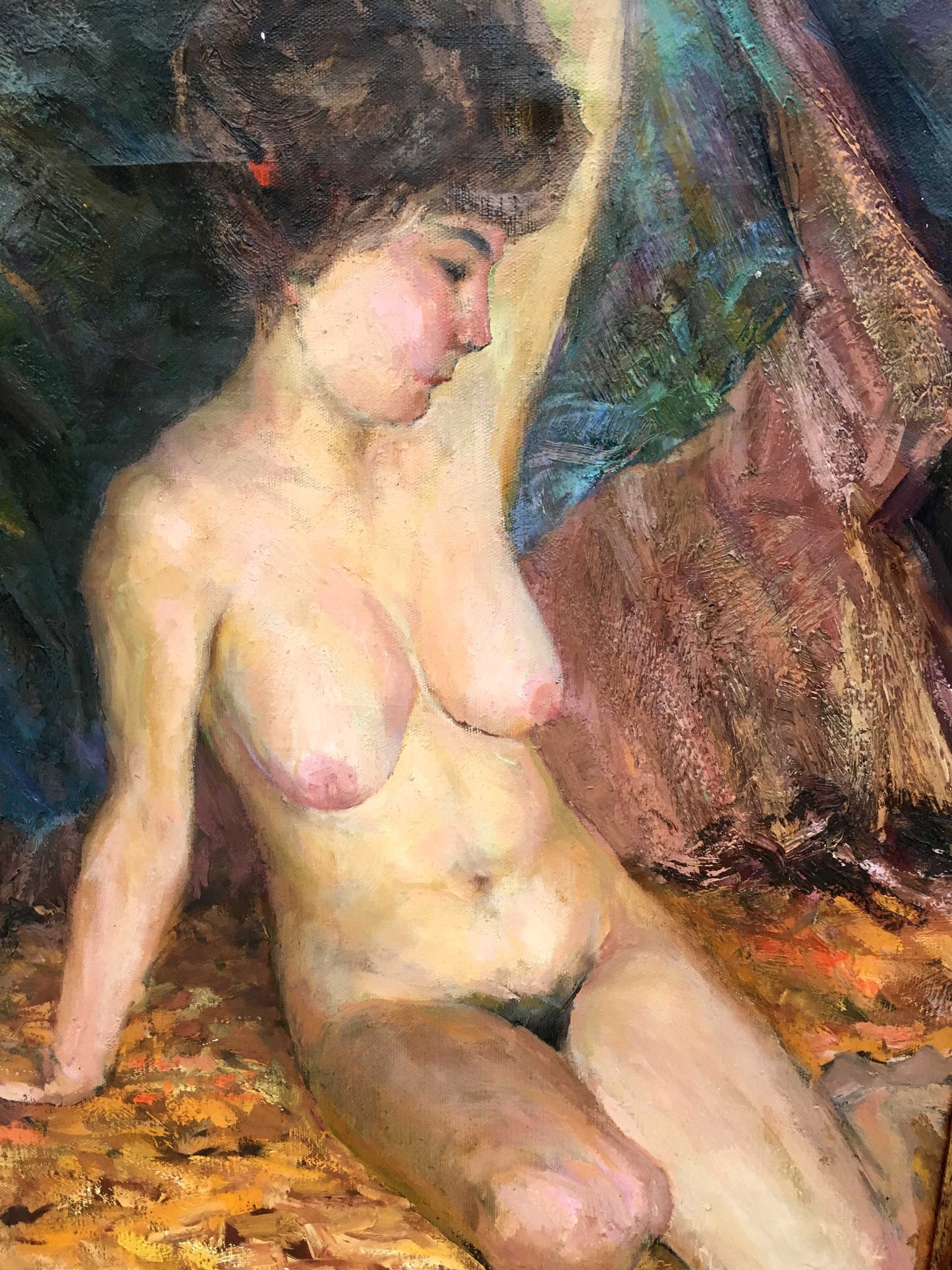 Impressionistic oil painting of female figure by Korsun V
