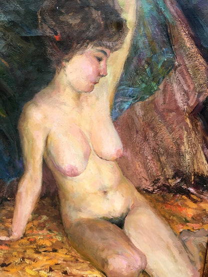 Impressionistic oil painting of female figure by Korsun V