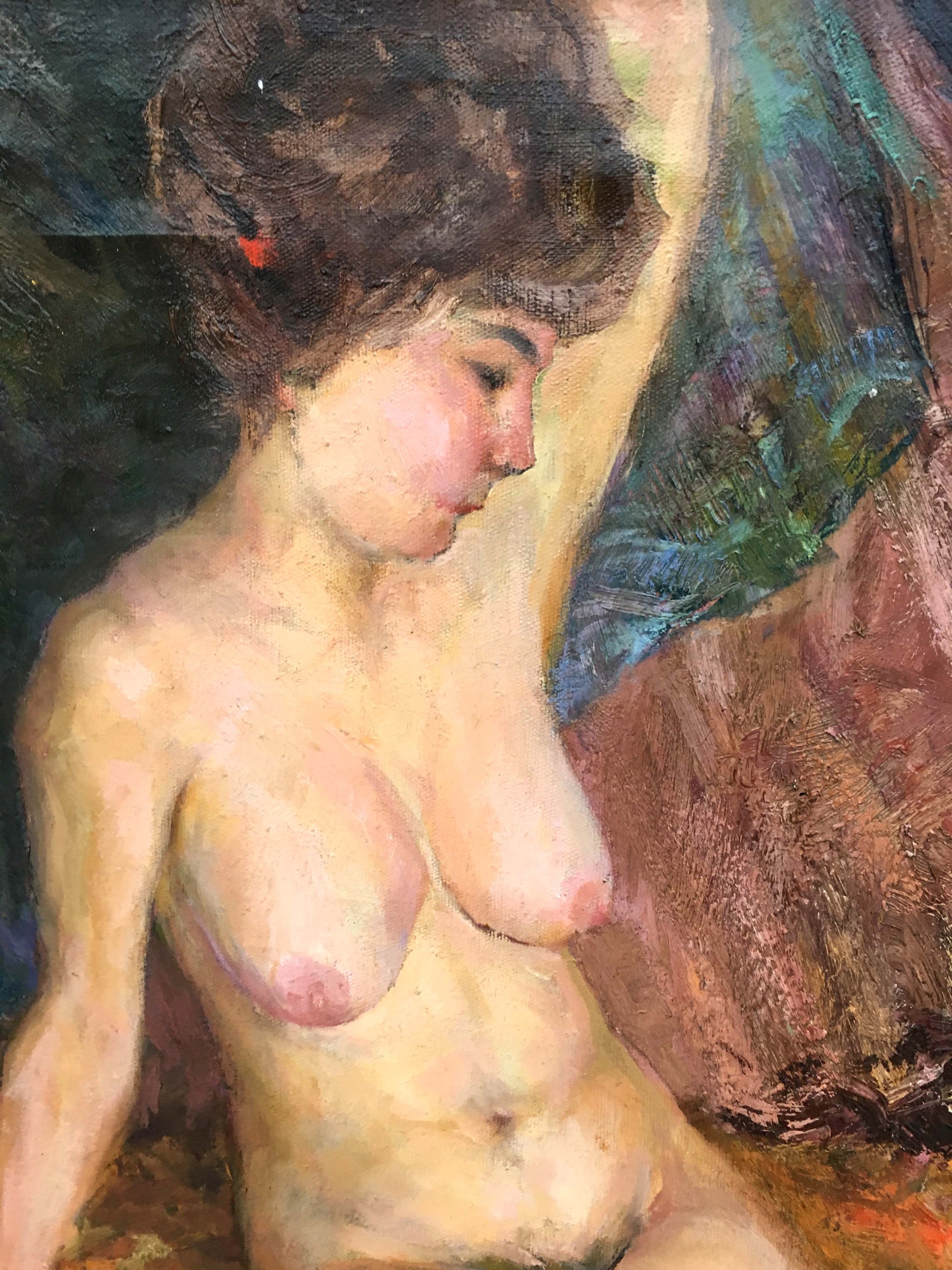 Impressionistic oil painting of female figure by Korsun V