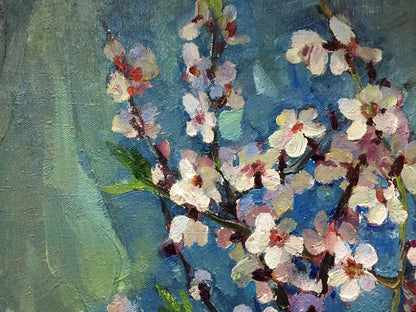 Oil painting of almond blossoms by Ostanniy Galina Afanasevna