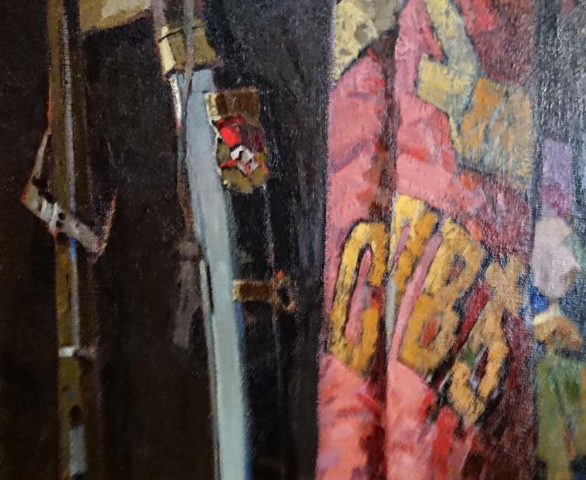 Social realism oil painting Relics of Battle Glory by Serbutovsky Andrey Andreevich