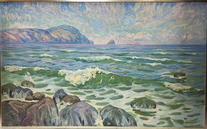 Vibrant impressionist oil painting Seascape by Dubish Ivan Ivanovich