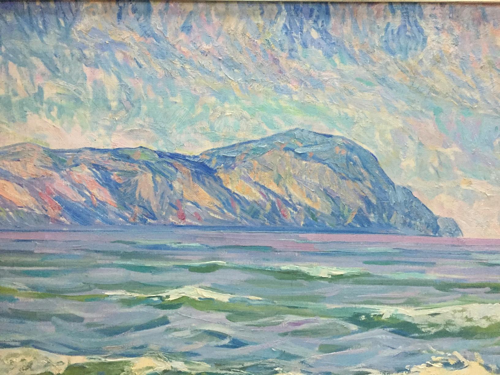 Oil painting Seascape by Dubish Ivan Ivanovich: mountains above turbulent waves