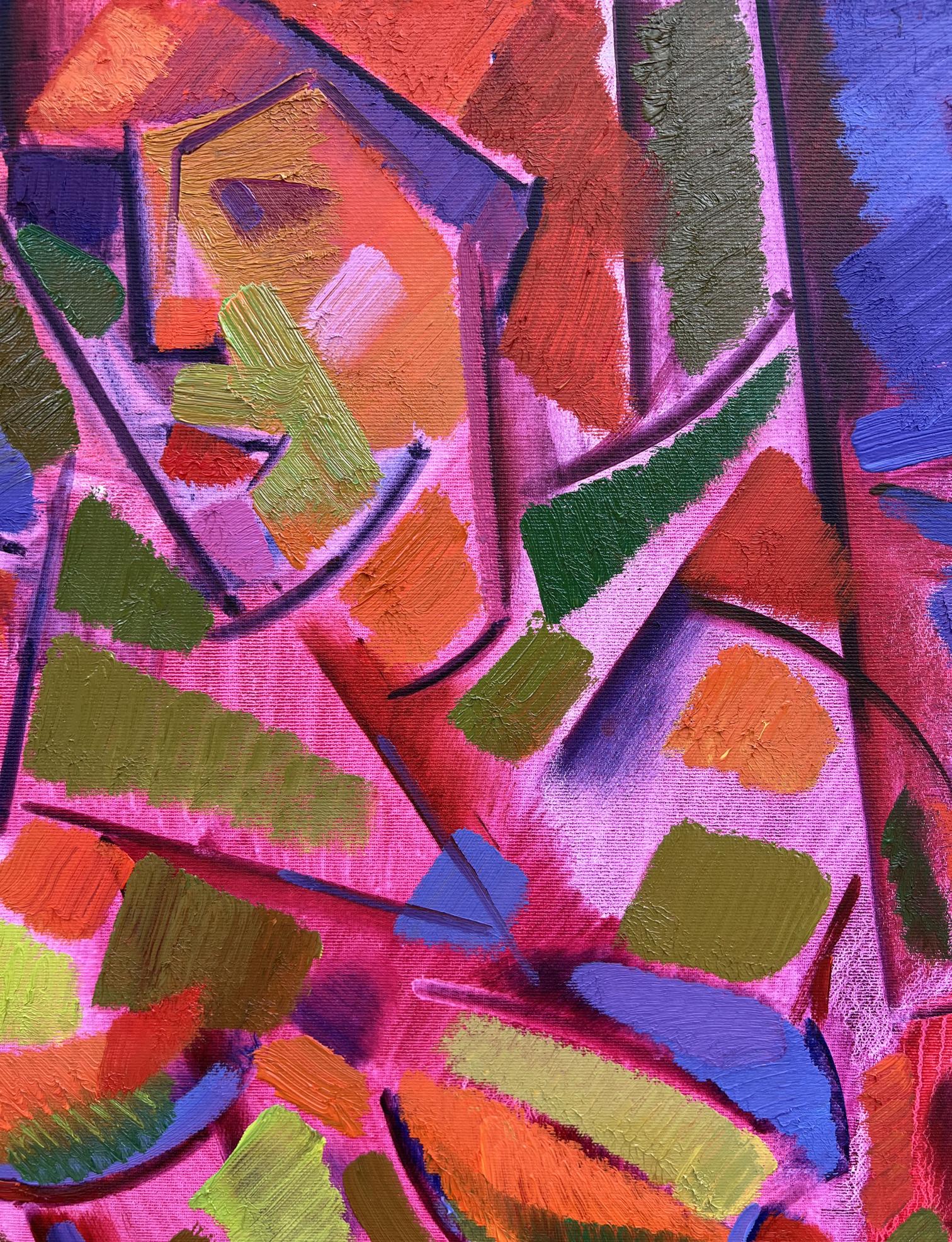 Peter Dobrev's oil painting "Figure" in an abstract style