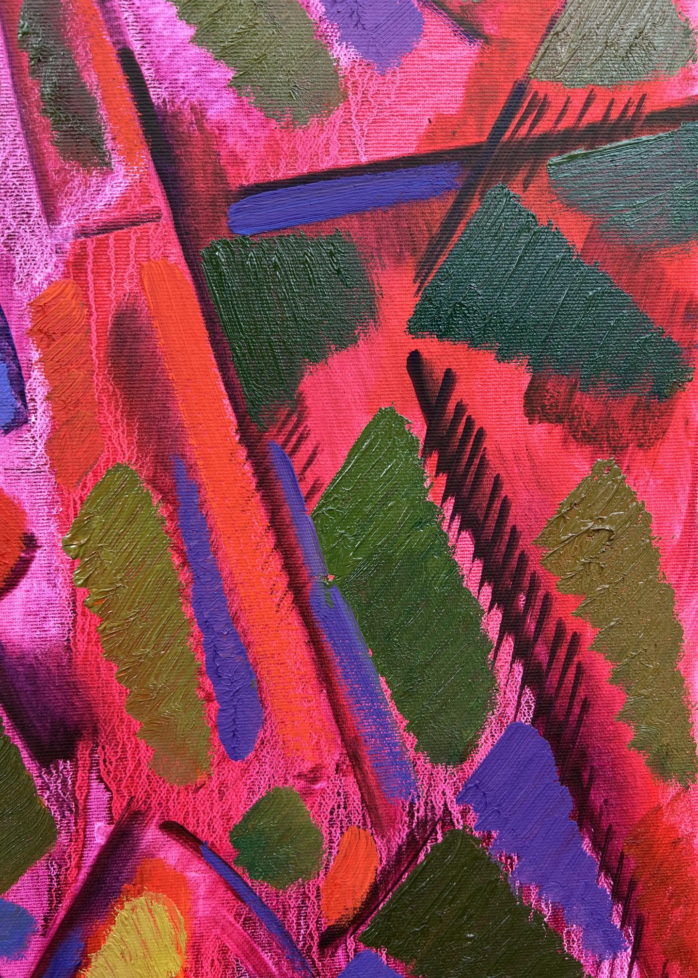 Figure portrayed in abstract oil painting by Peter Dobrev