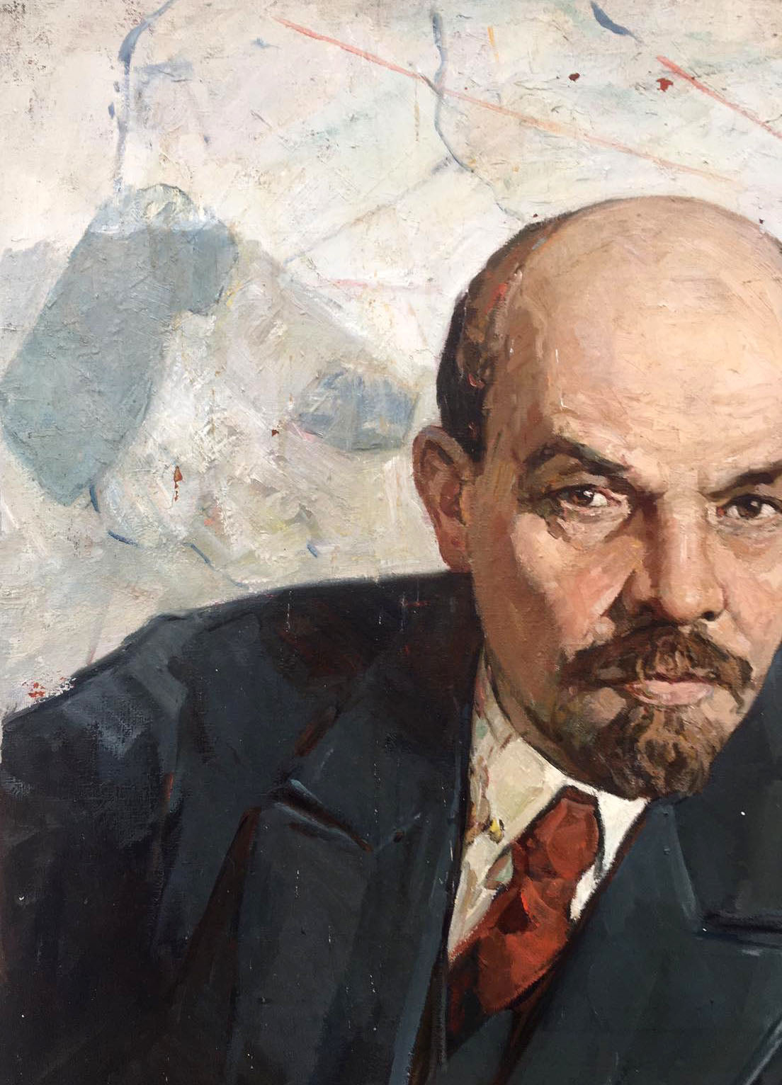 Social realism oil painting portrait of Lenin by Brikulets Viktor Mikhailovich