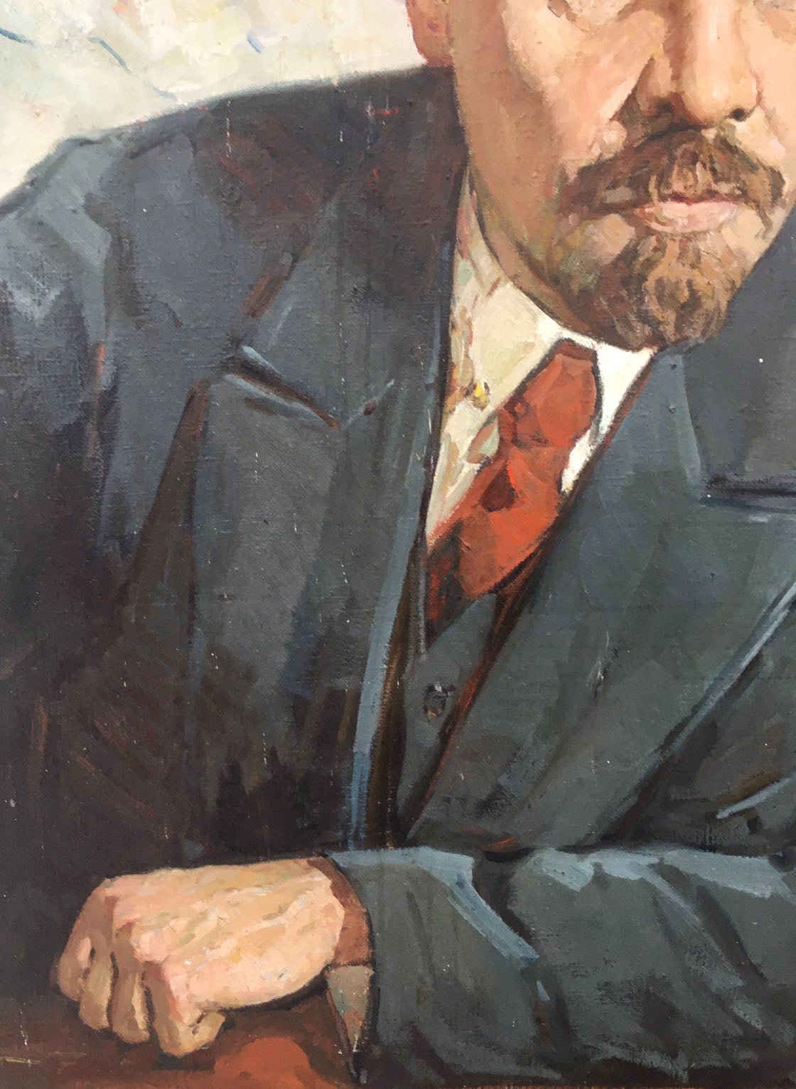 Social realism oil portrait of Lenin by Brikulets Viktor Mikhailovich