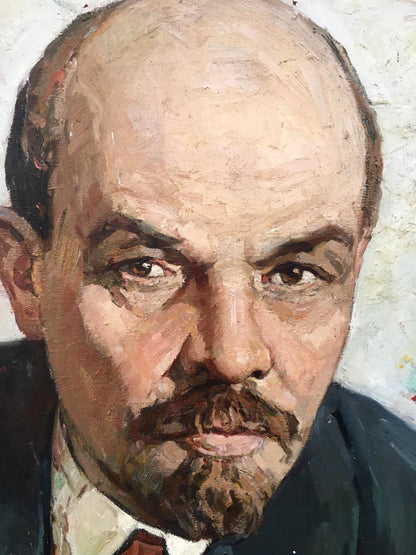 Social realism oil portrait of Lenin by Brikulets Viktor Mikhailovich