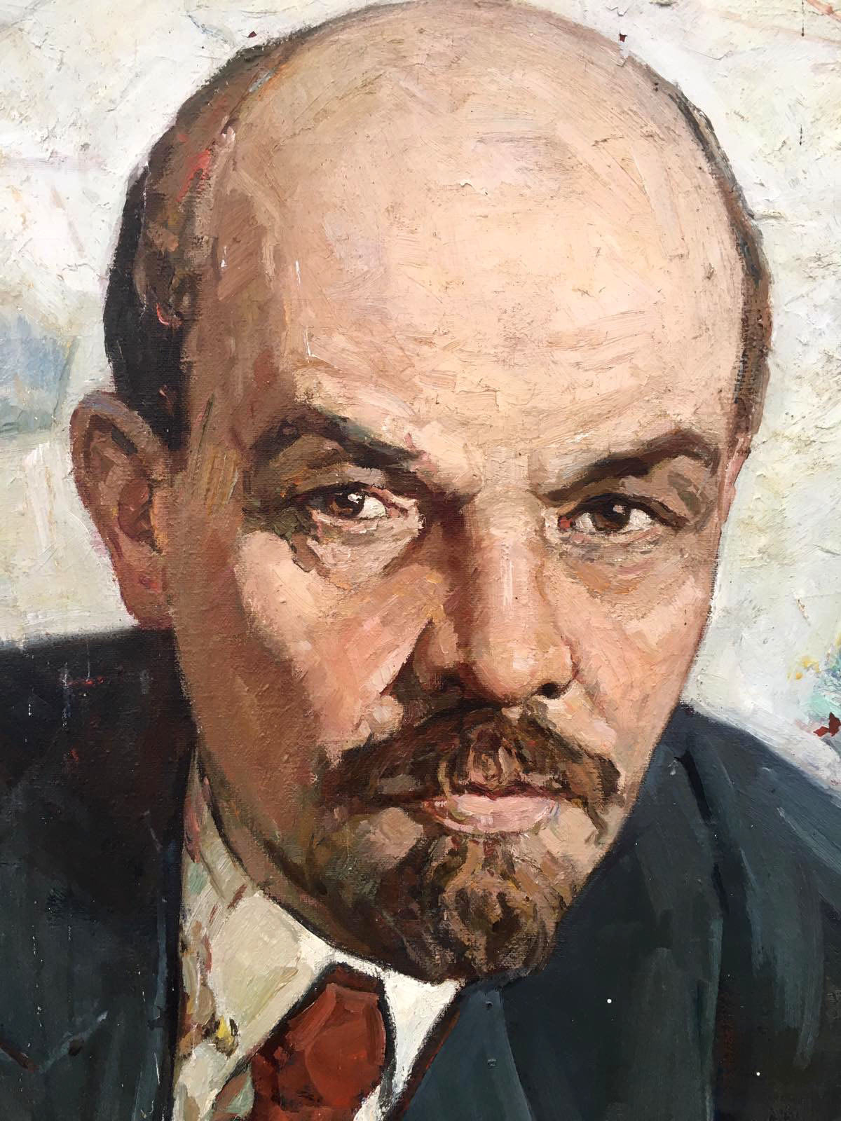 Textured oil painting portrait of Vladimir Lenin by Brikulets Viktor Mikhailovich
