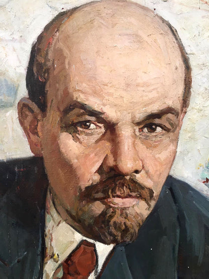 Textured oil painting portrait of Vladimir Lenin by Brikulets Viktor Mikhailovich