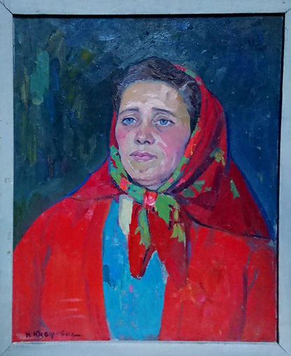 Social realism portrait by Yuzefovich Natalia Vladimirovna in white frame