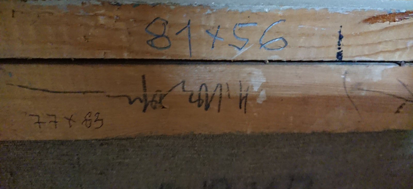 Back of Yuzefovich Natalia Vladimirovna portrait with wooden plank measurements
