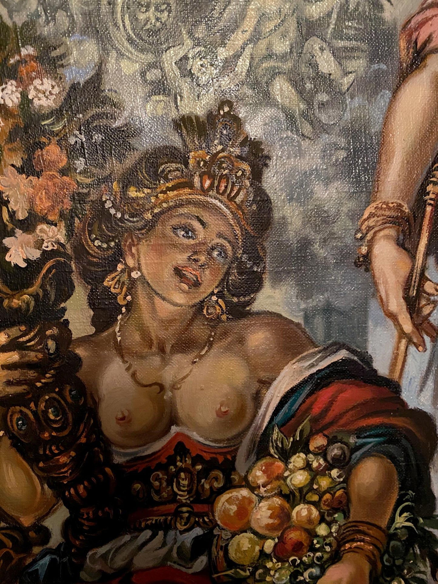 Oil painting The Dawn of Love in Myth by Alexander Litvinov with ornate woman