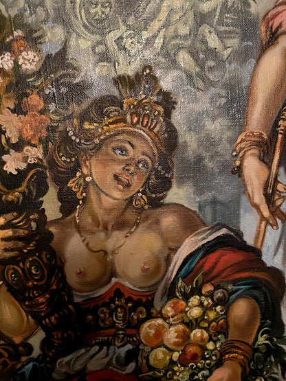 Oil painting The Dawn of Love in Myth by Alexander Litvinov with ornate woman