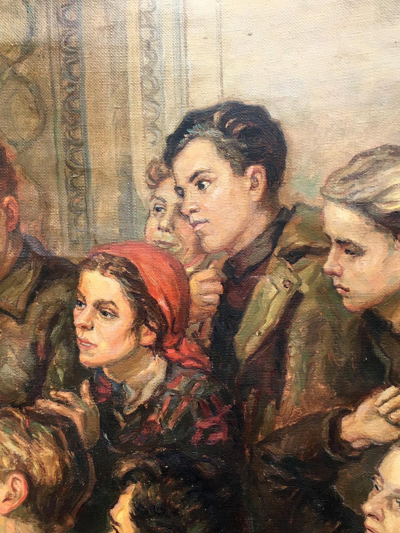 Oil painting of Lenin among Komsomol Congress delegates by Terentyev