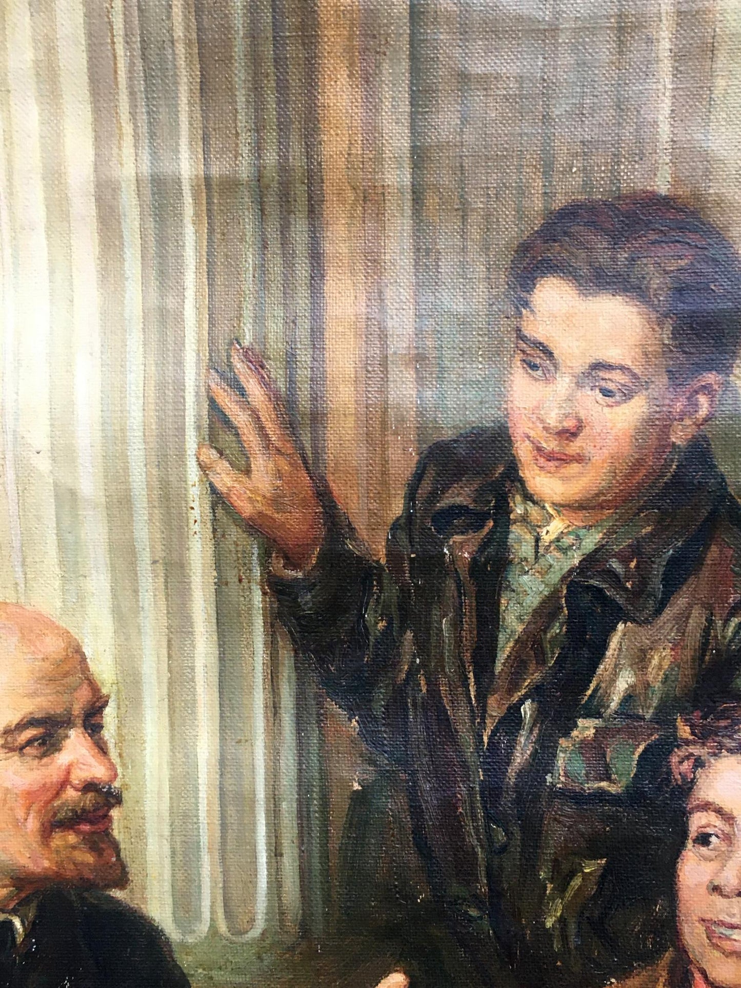 Oil painting of young Lenin in jacket at 3rd Komsomol Congress by Terentyev