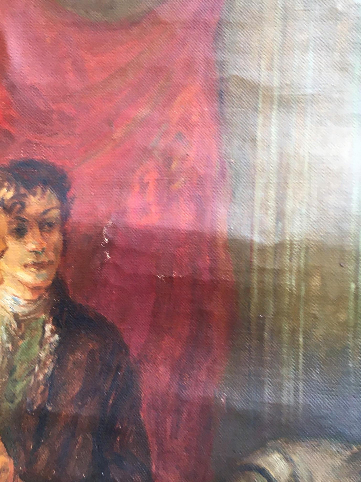 Textured oil painting of Lenin among Komsomol Congress delegates by Terentyev