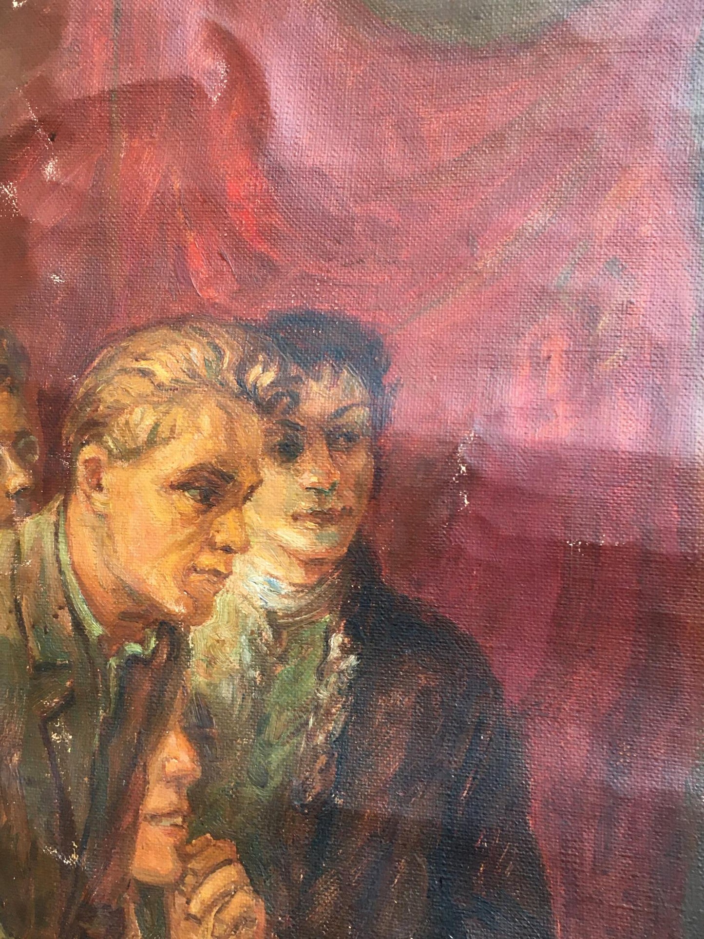 Oil painting of Lenin among delegates at 3rd Komsomol Congress by Terentyev