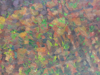 Oil painting On the ground by Brusentsov Gennady Yakovlevich, vibrant autumn foliage