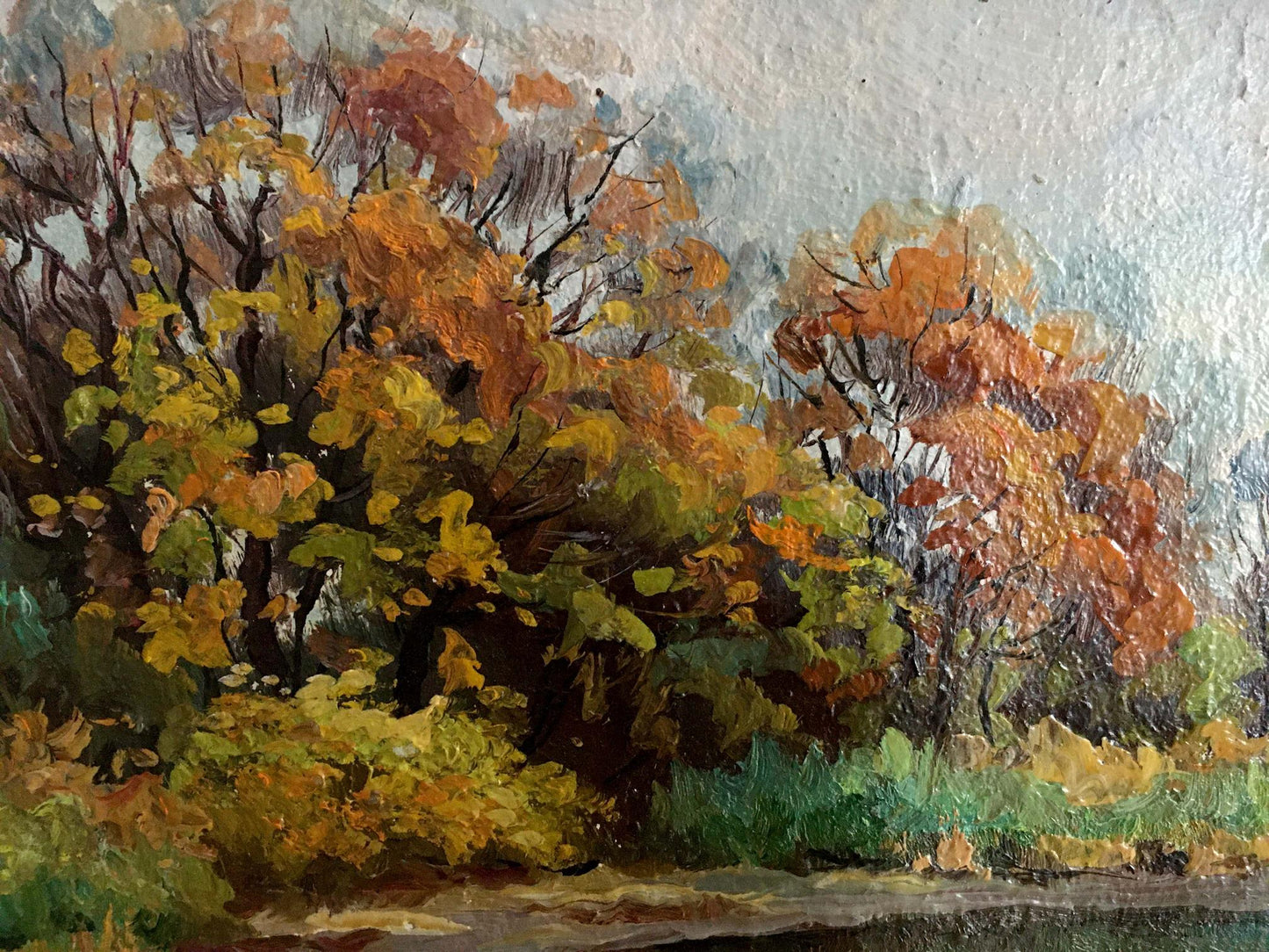 Autumnal trees in orange, yellow, green foliage by A. Pidgayko oil painting