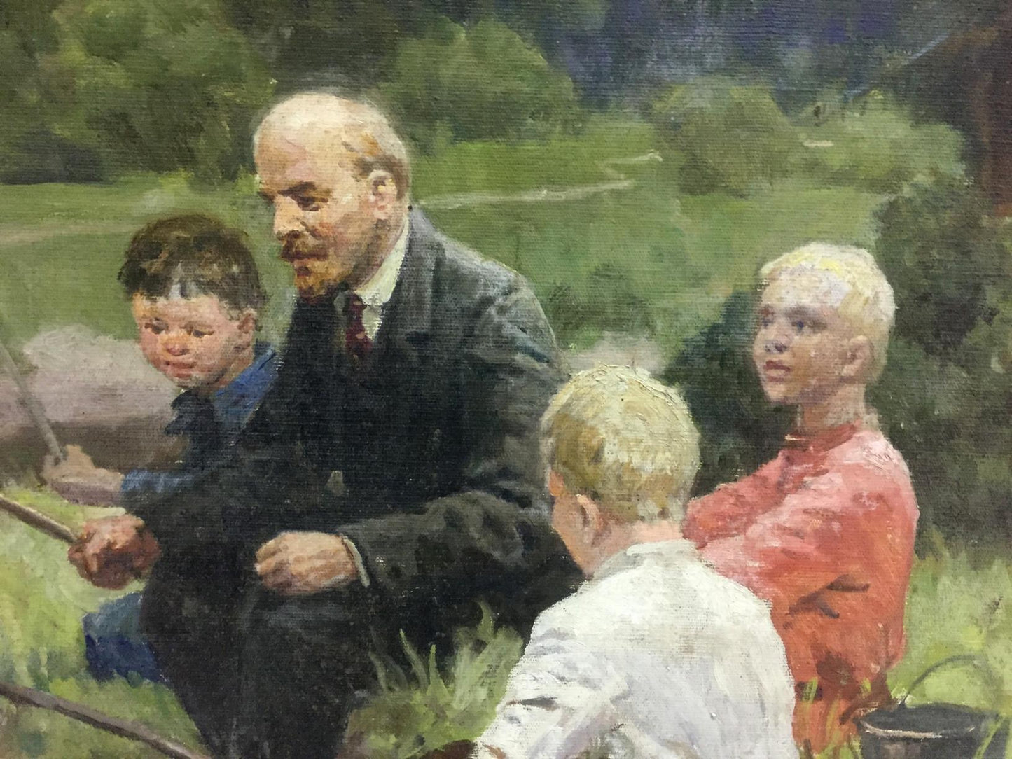 Oil painting of Lenin with children by Shmatko Leonid Aleksandrovich