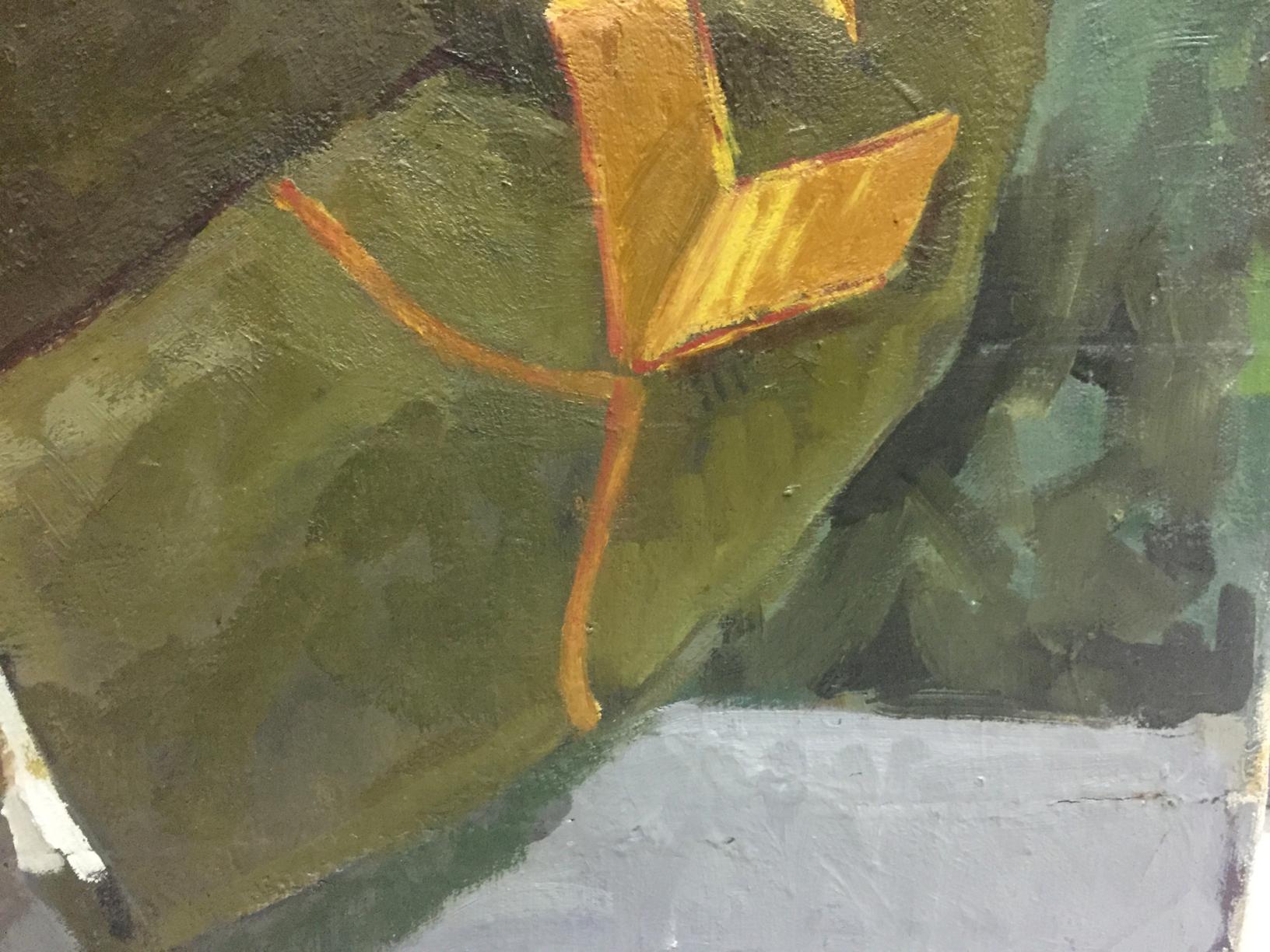 Textured oil painting of Kirponos M by Shirokov Anatoly Georgievich, golden leaf