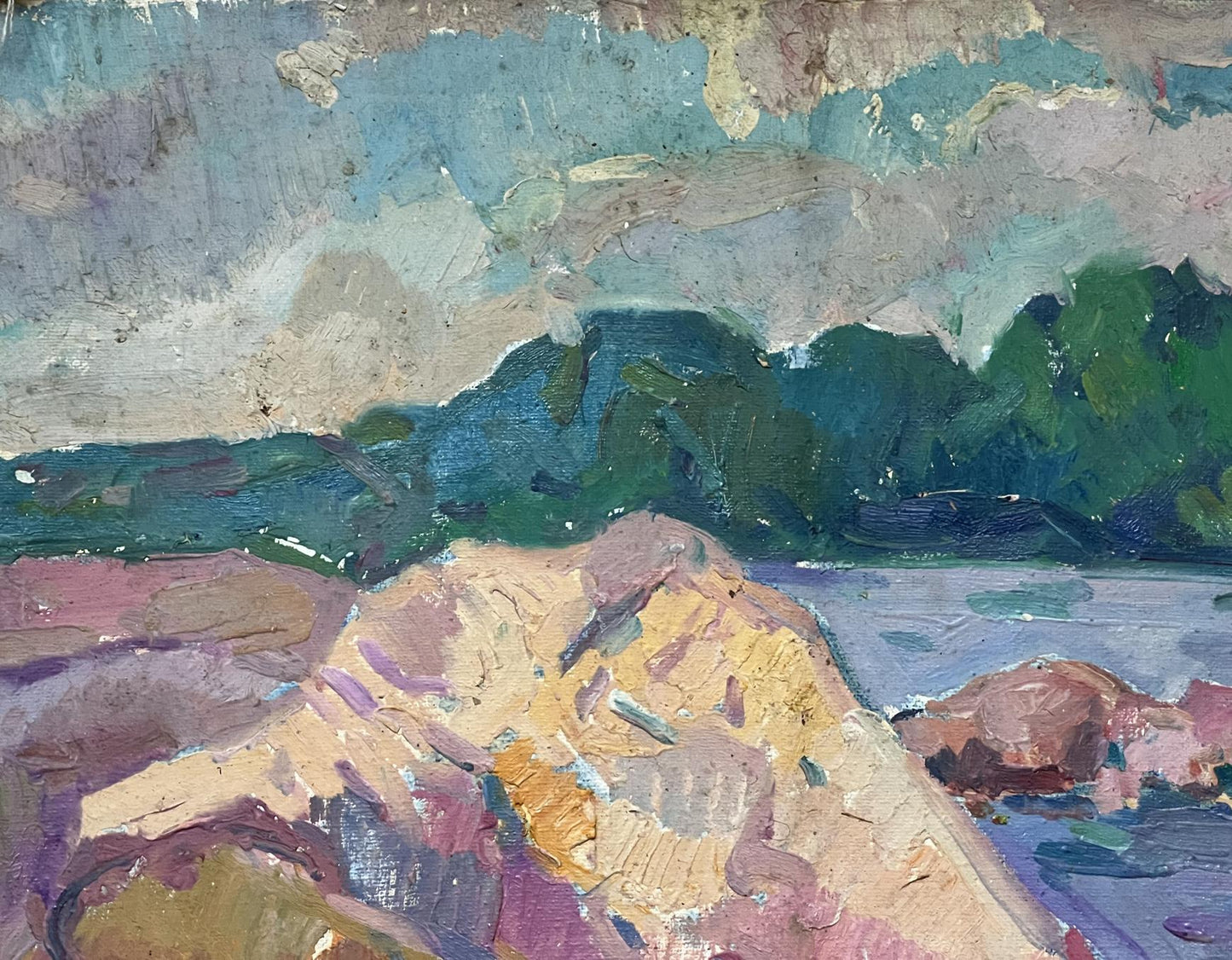 Abstract oil painting rocks