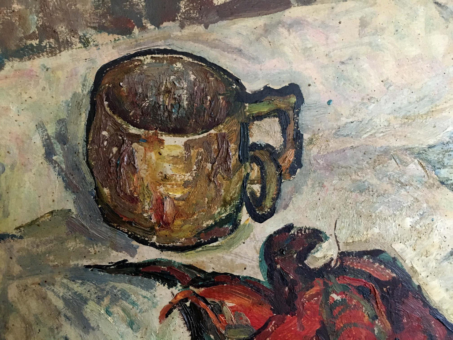 Rustic earth-toned ceramic mug by Sakhnenko Victor Ivanovich
