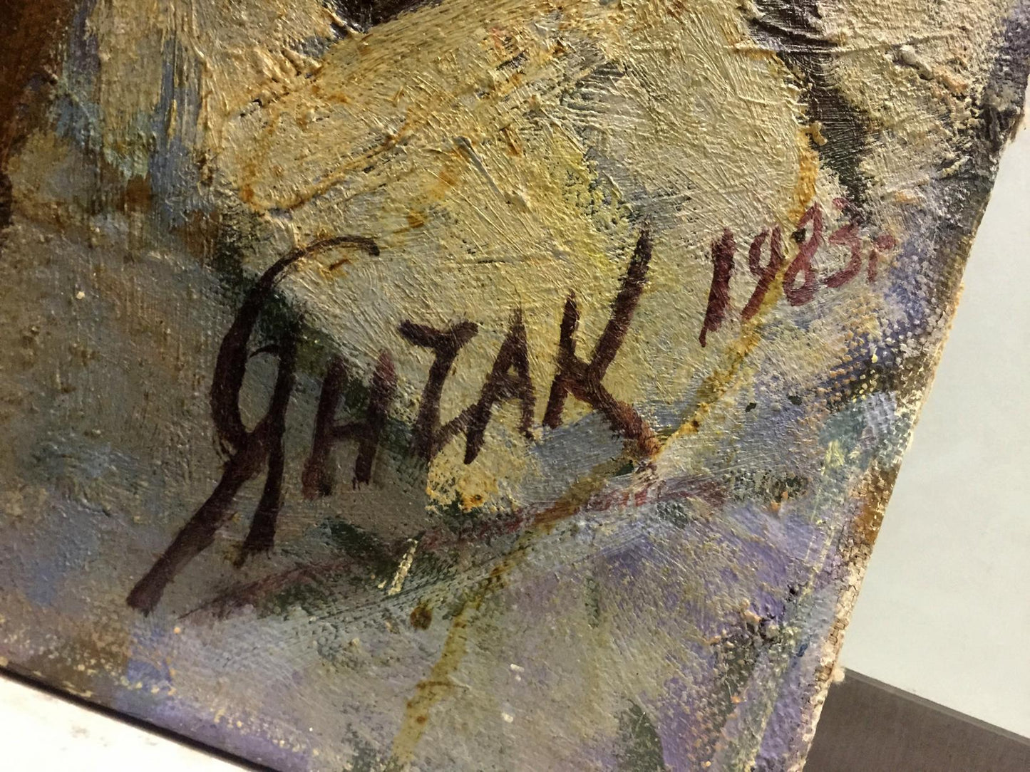 Oil painting Return of the Soldier to His Homeland by Yanchak, signed 1985