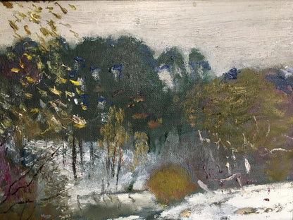Winter landscape oil painting by Zaretsky Victor Ivanovich