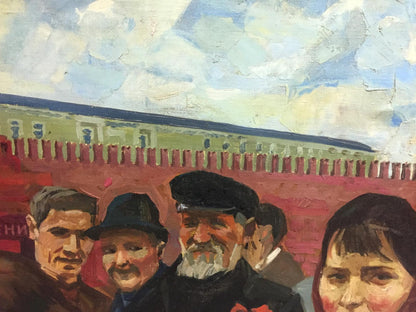 Oil painting On the Red Square by Alexander Repka textured artwork