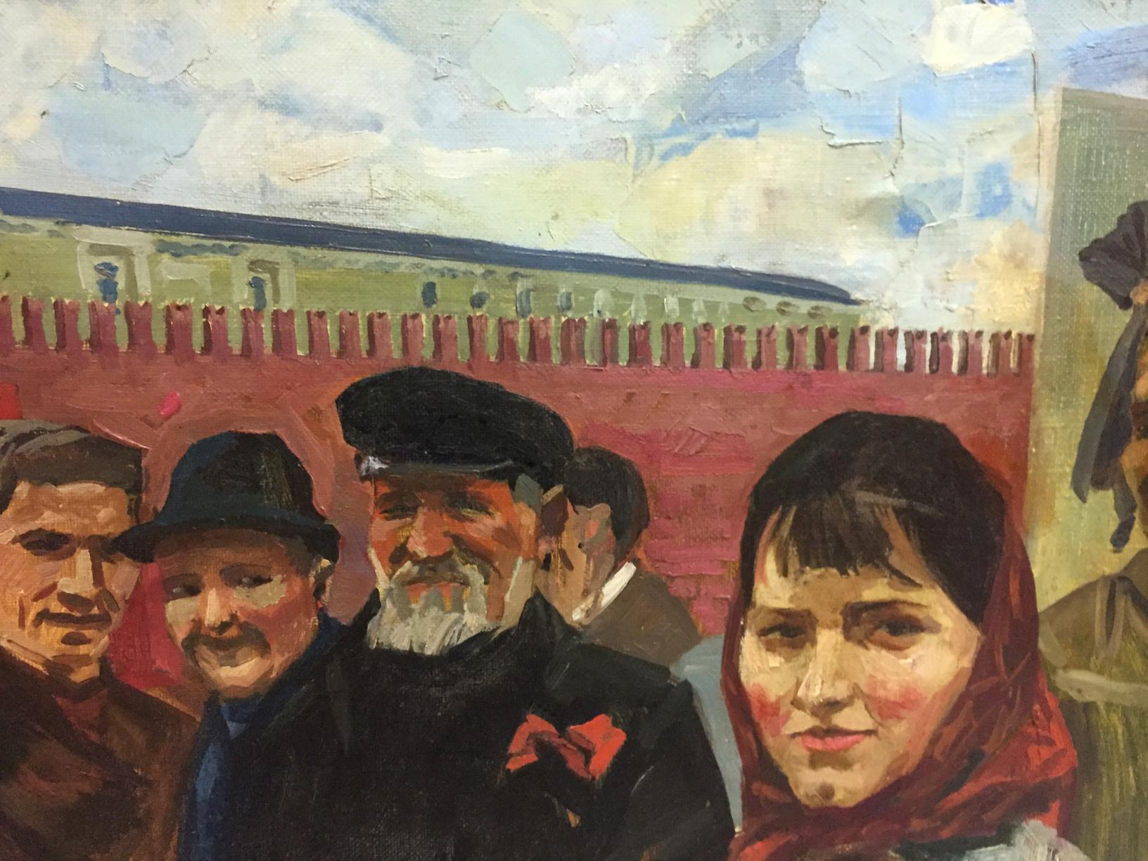 Vibrant oil painting of people on Red Square by Alexander Repka