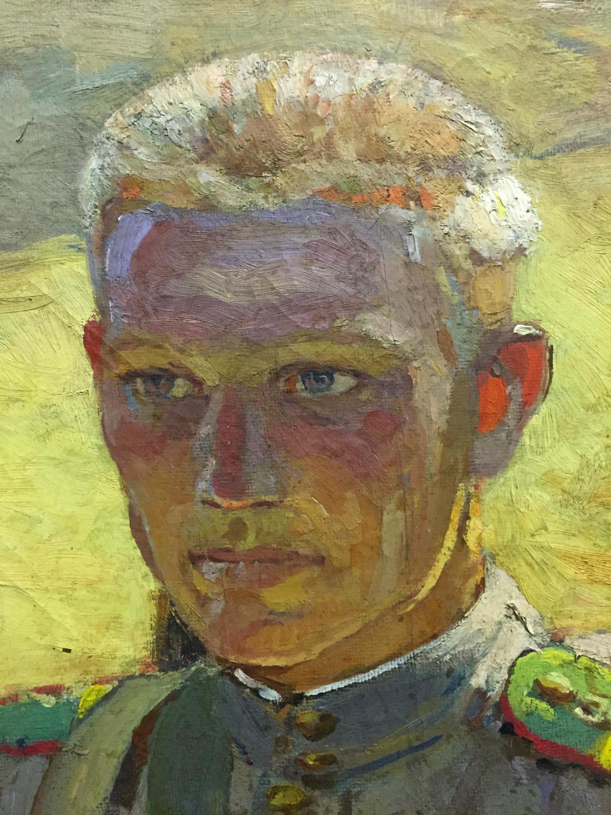 Oil painting At the old bunker by Pyotr Ivanovich Zhigimont portrait