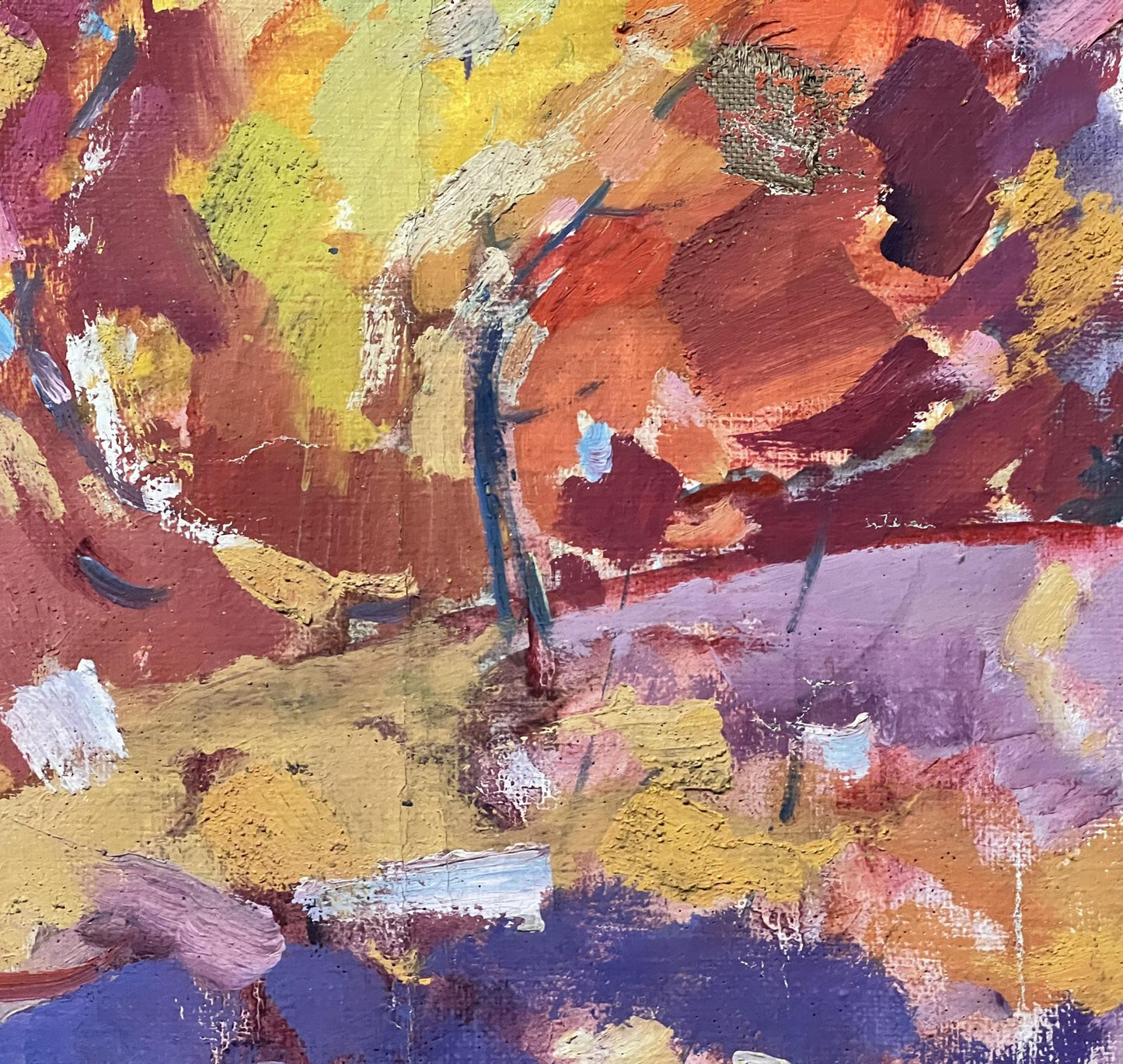 Abstract oil canvas Between the Rainbow by Peter Dobrev