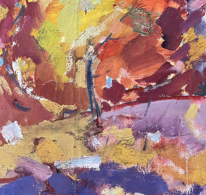 Abstract oil canvas Between the Rainbow by Peter Dobrev