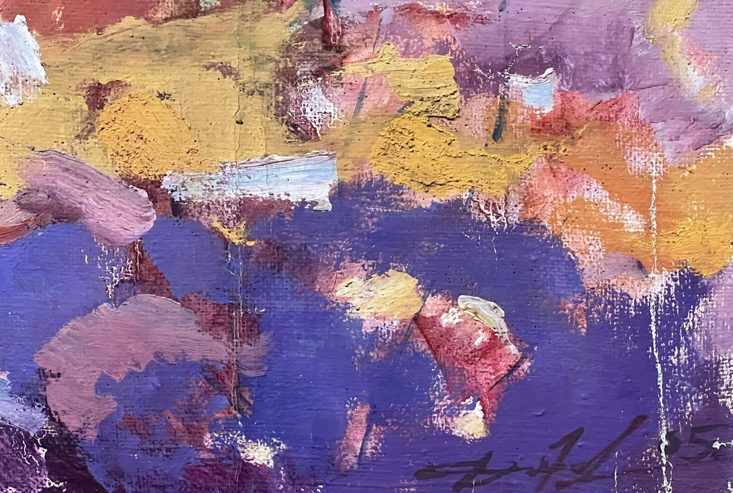 Abstract oil creation Between the Rainbow by artist Peter Dobrev