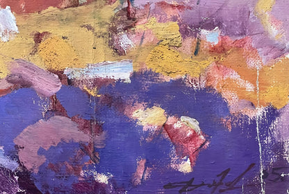 Abstract oil creation Between the Rainbow by artist Peter Dobrev