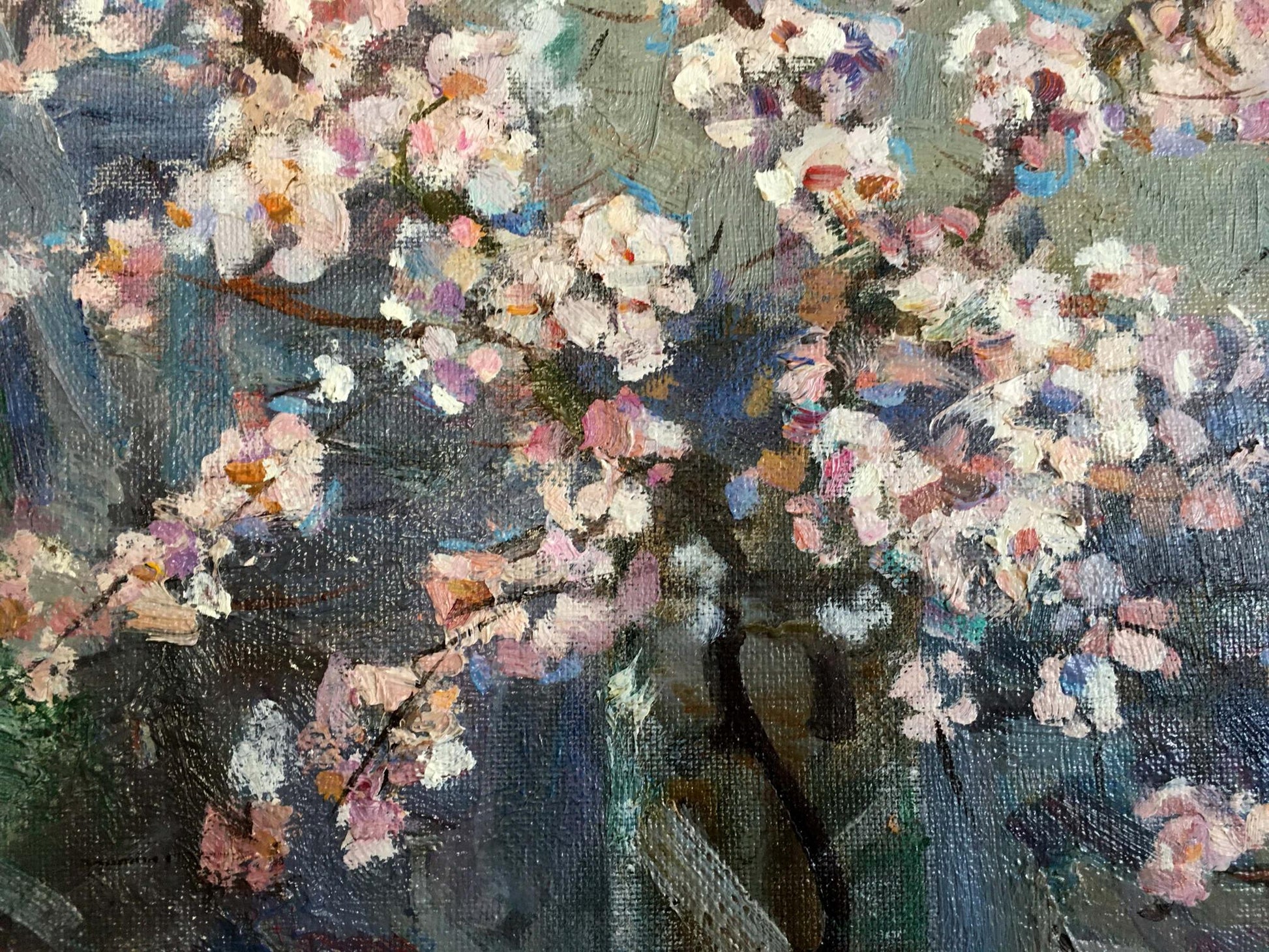 Oil painting of cherry blossoms by Zakharov Fedor Zakharovich