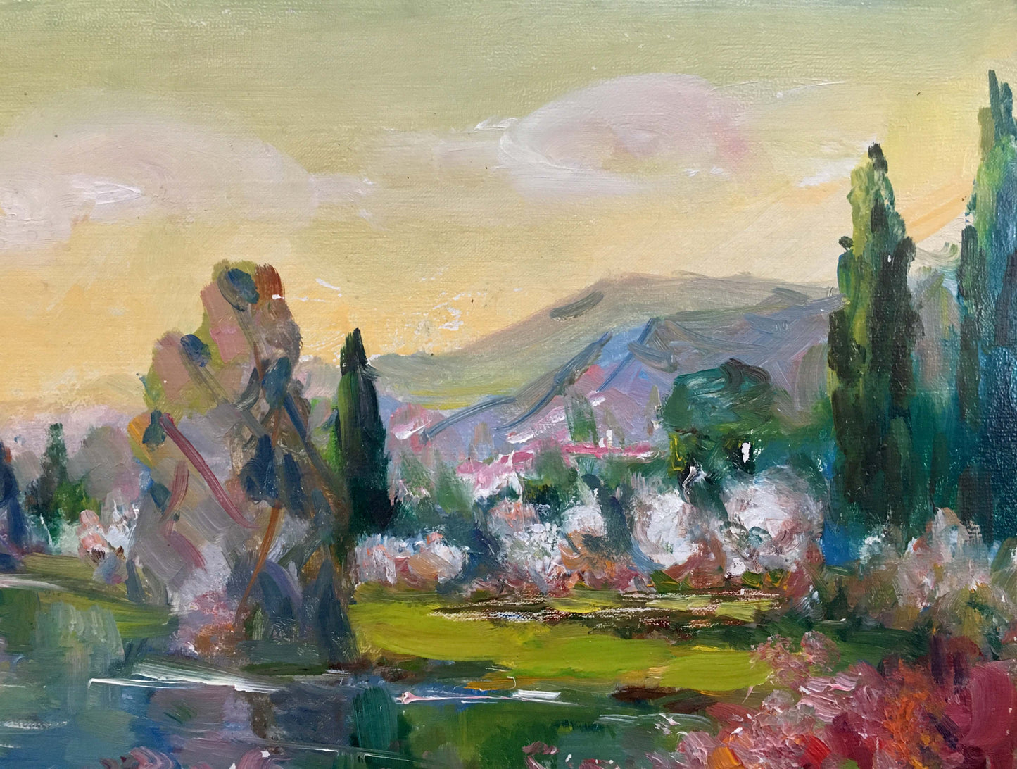 Vibrant impressionist oil landscape by Tsvetkova Valentina Petrovna
