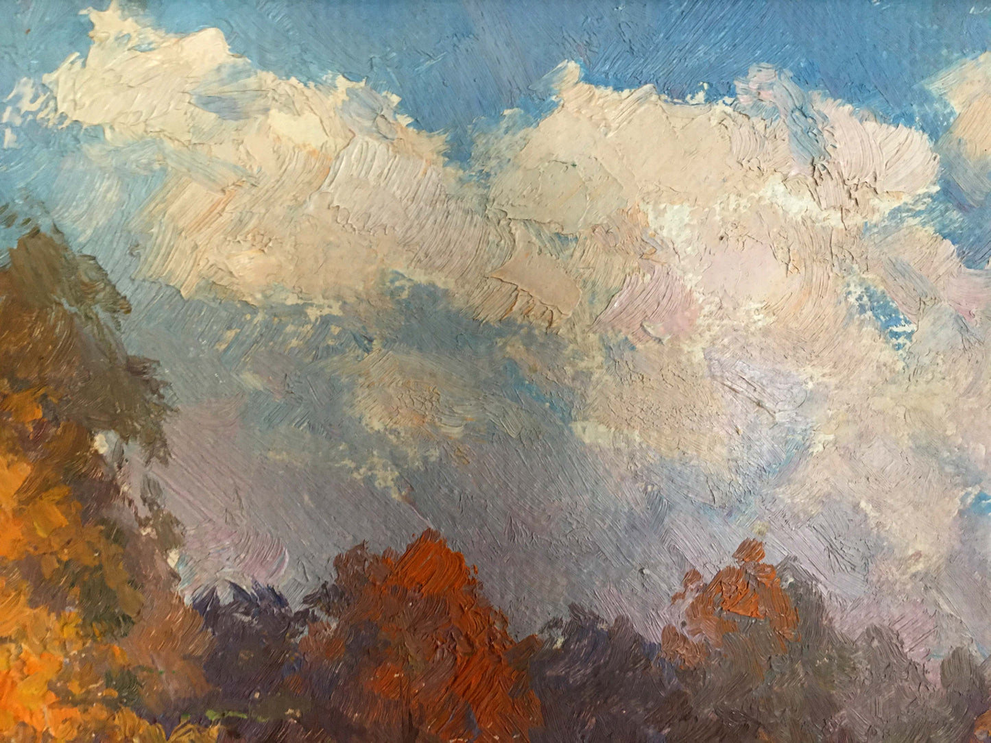Oil painting of autumn landscape with clouds by Priyezzhev Boris Andrianovich