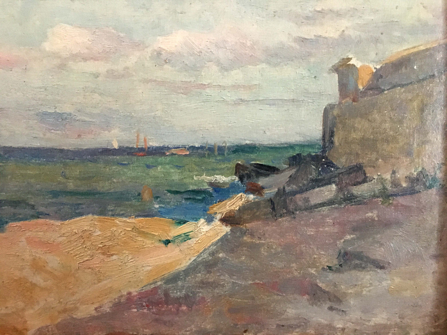 Textured oil painting of Shore landscape by Leonid Ovsiyovych Muchnyk