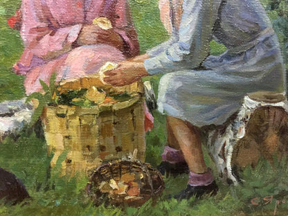 Oil painting by Yaroviy Stepan Kalinovich: wicker basket with vegetables