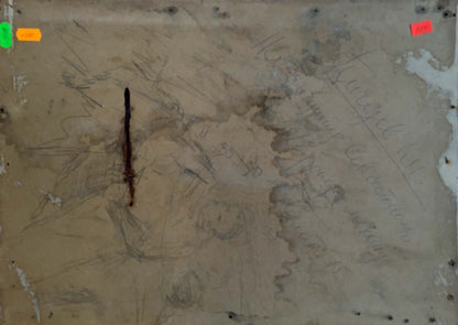 Back of Oil painting Sailors in the port Pichuyev K. I. with sketches