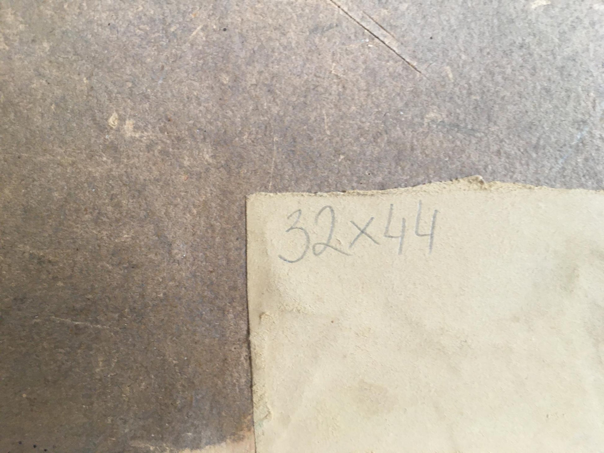 Back of Oil painting In the garden Andrey Simor with 32x44 dimensions note