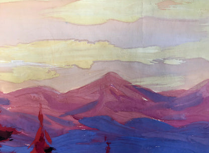 Oil painting Evening mountain landscape by Shary Anatoly Ivanovich