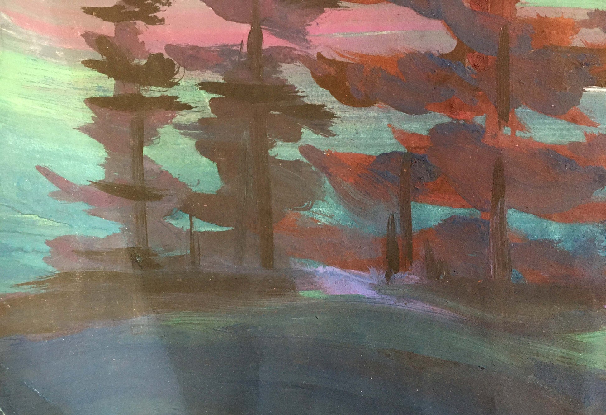 Oil painting Evening mountain landscape by Shary Anatoly Ivanovich