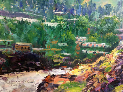 Vibrant impressionist oil painting A trip to another country by Aishokoovk