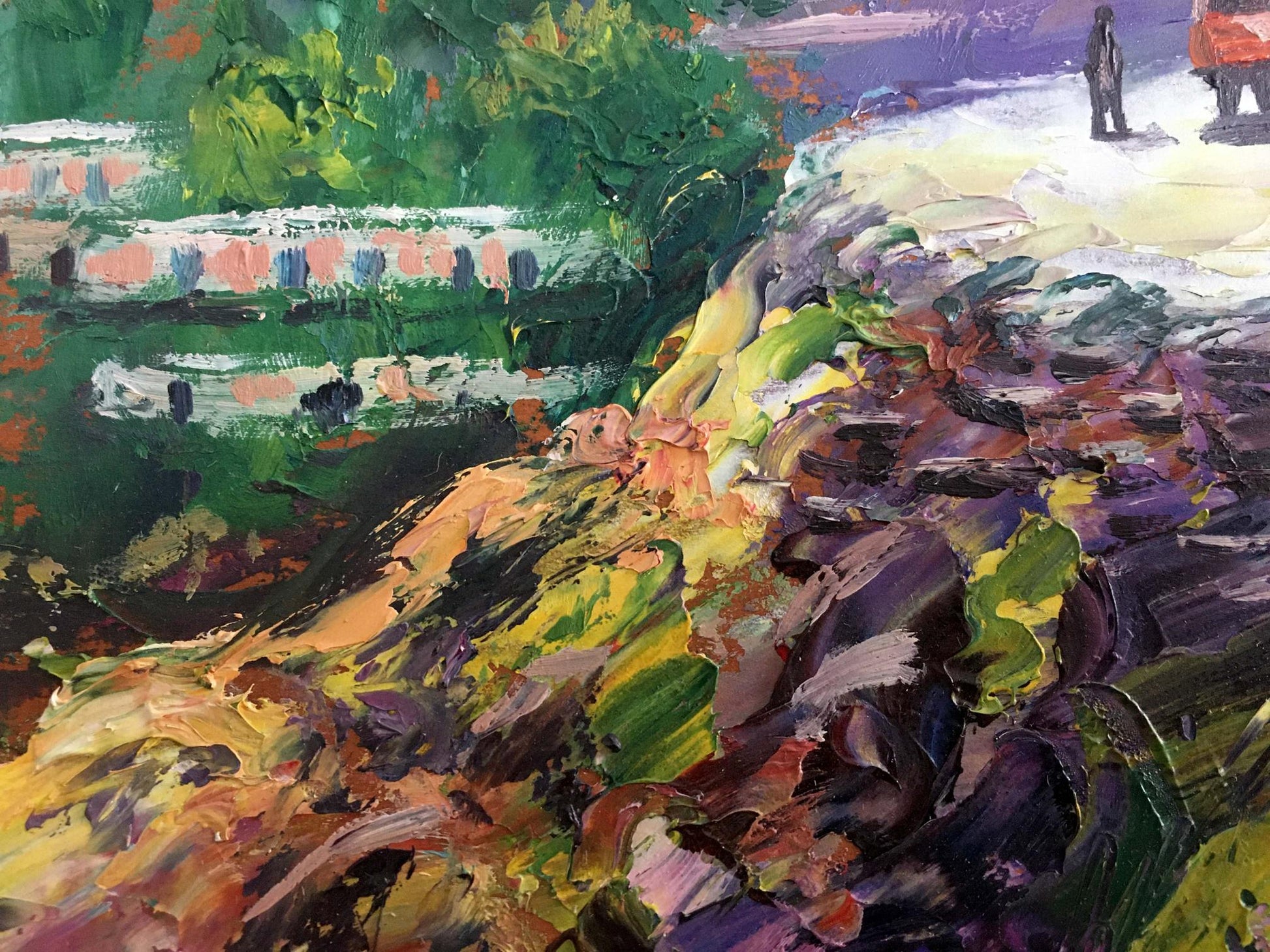 Vibrant impressionist oil painting A trip to another country Aishokoovk
