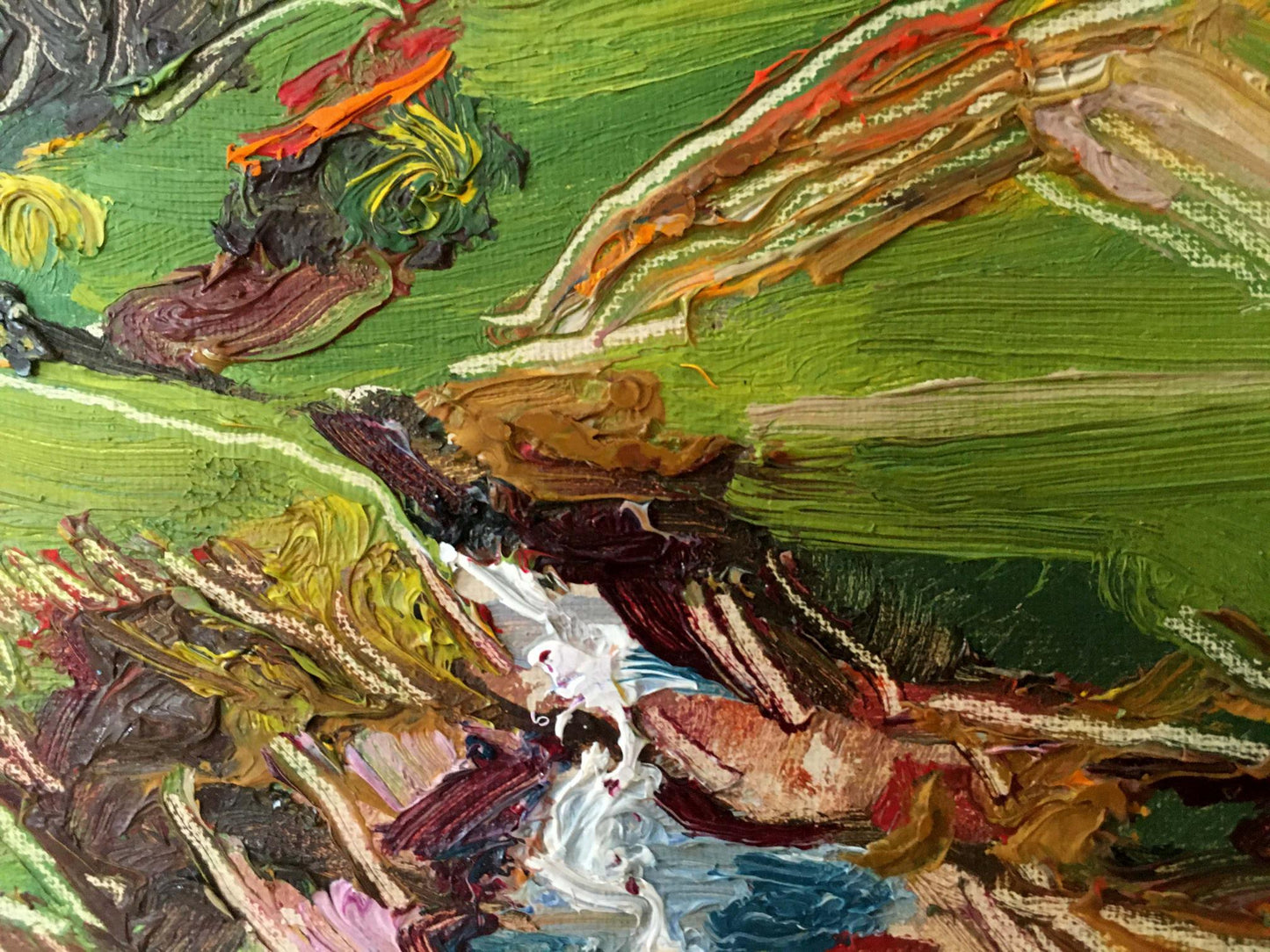 Vibrant impressionist oil painting of mountain landscape by Lednev Dmytro Yakovych