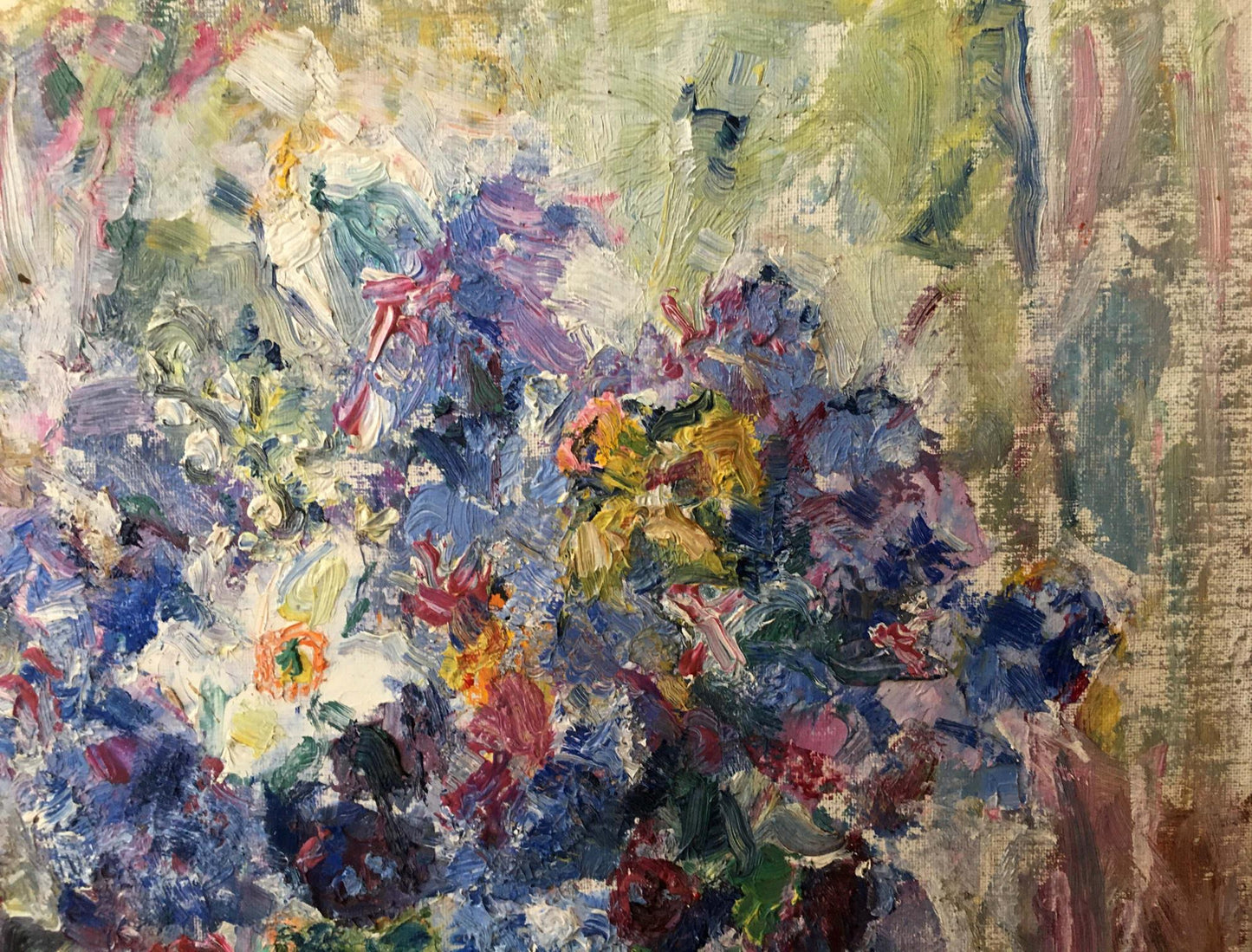 Vibrant impressionistic oil painting Spring bouquet by Dovgalevskaya Vera Veniaminovna